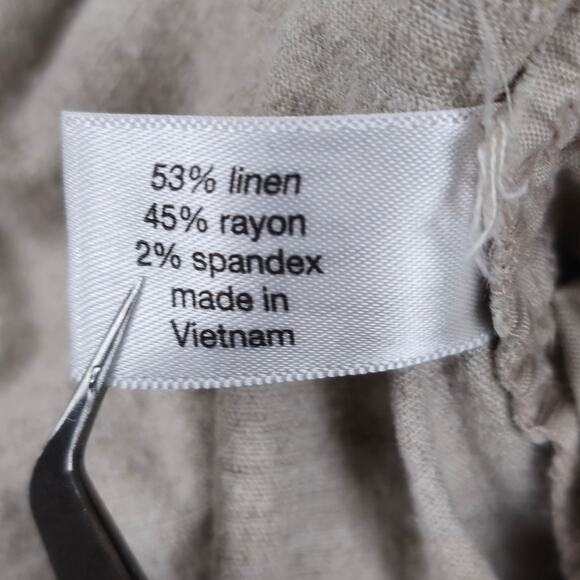 Lane Bryant Pants Womens Size 18 Linen Blend Elastic Waist Drawstring Pockets - Picture 7 of 14